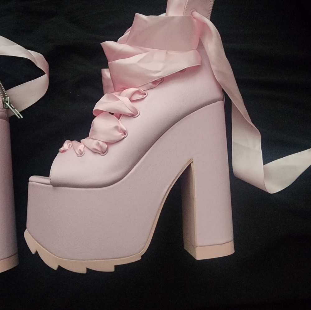 Y.R.U Pink Ballet Bae Platforms